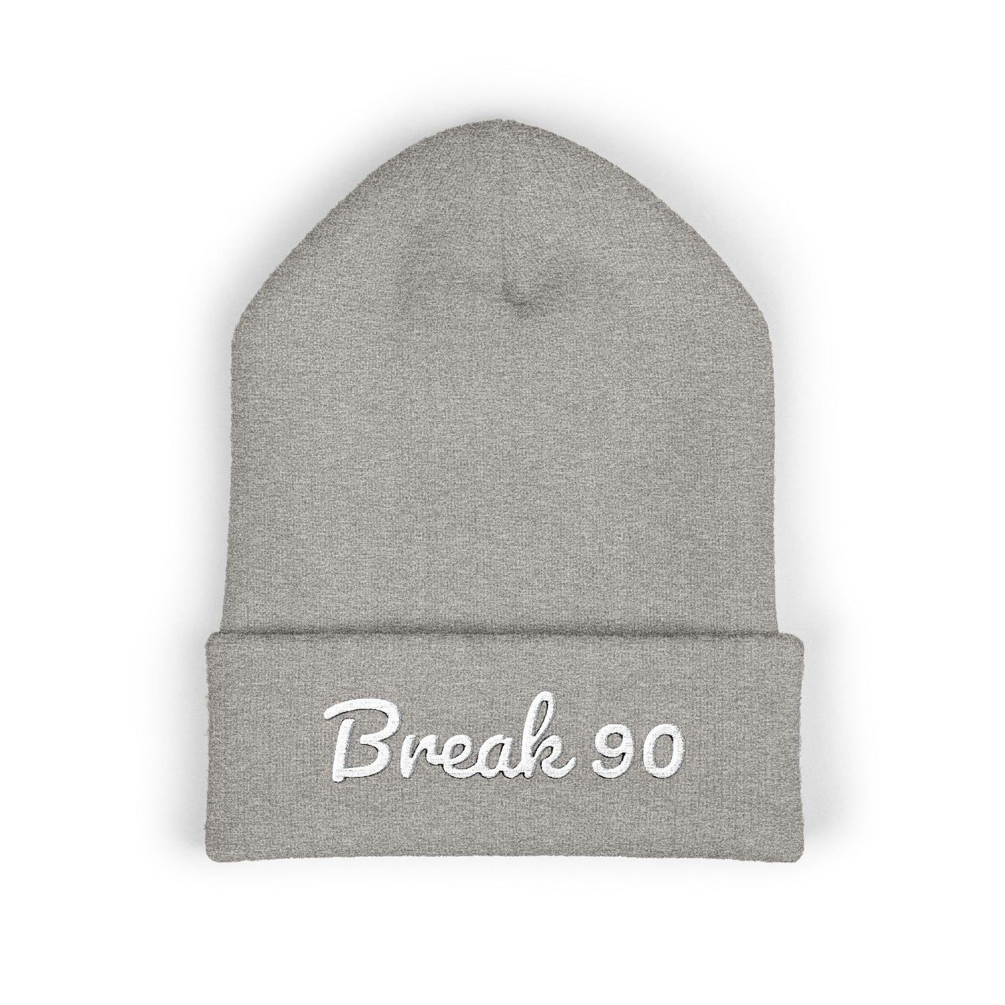 Embroidered Classic Cuffed Break 90 Beanie (WHITE LETTERING)
