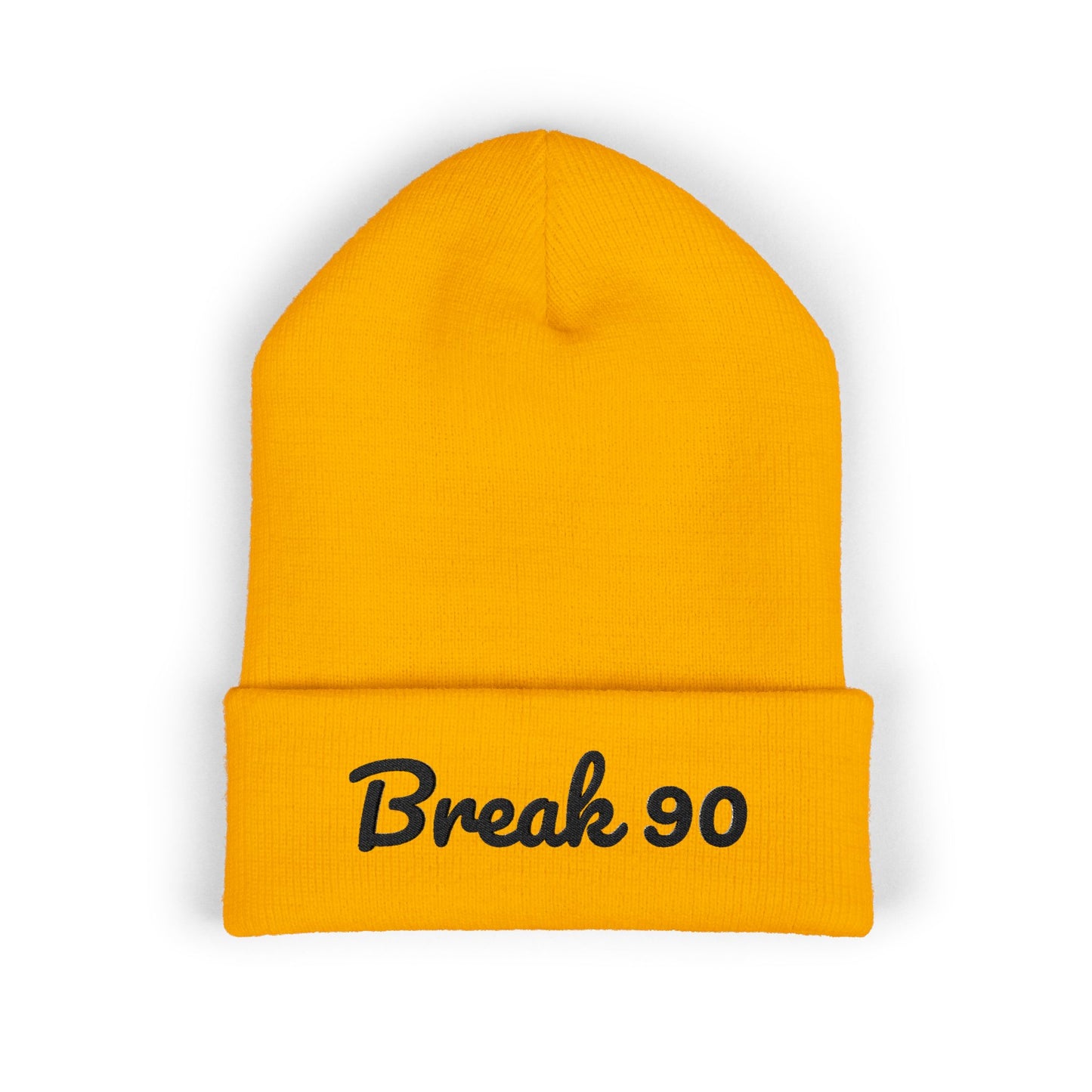 Embroidered Classic Cuffed Break 90 Beanie (BLACK LETTERING)