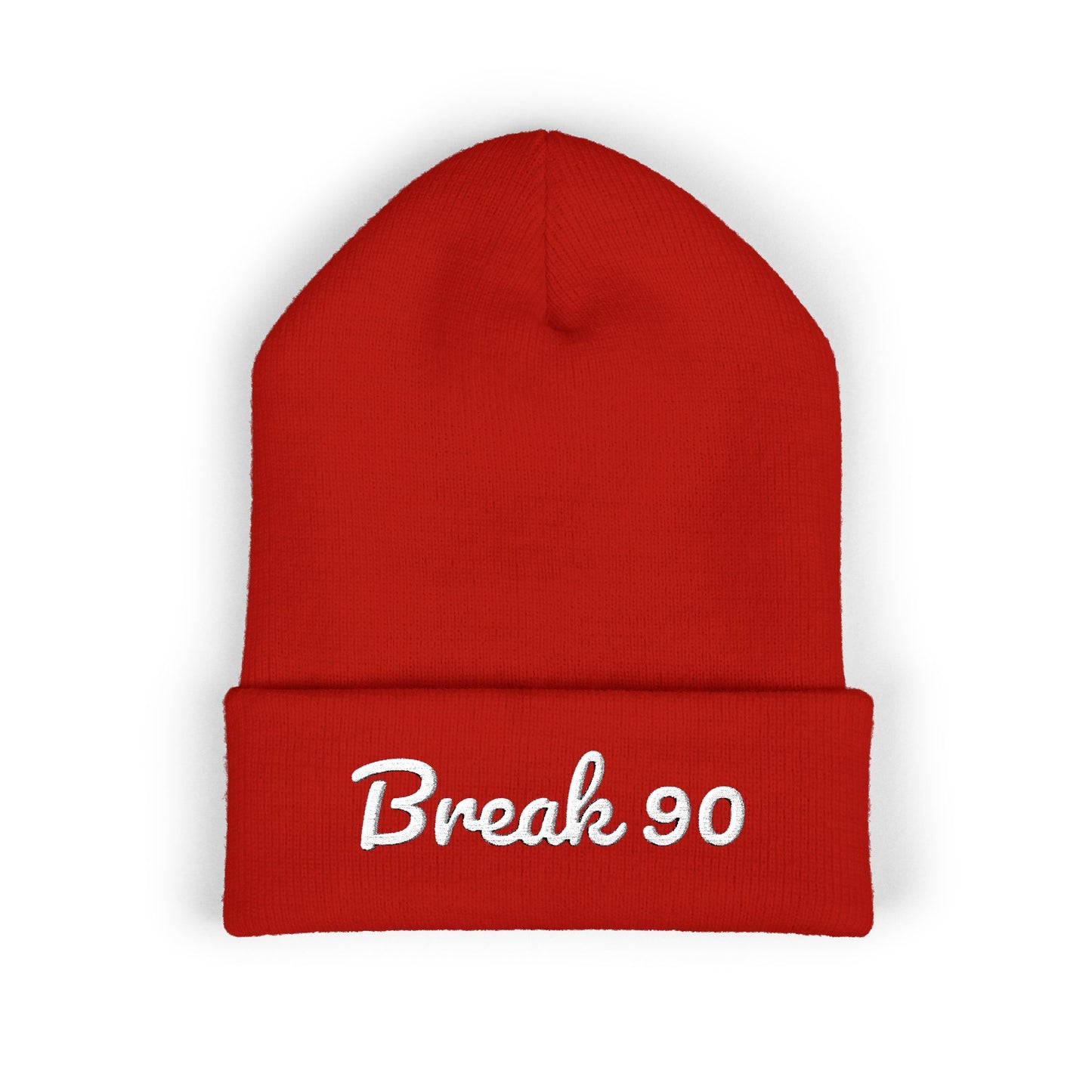 Embroidered Classic Cuffed Break 90 Beanie (WHITE LETTERING)