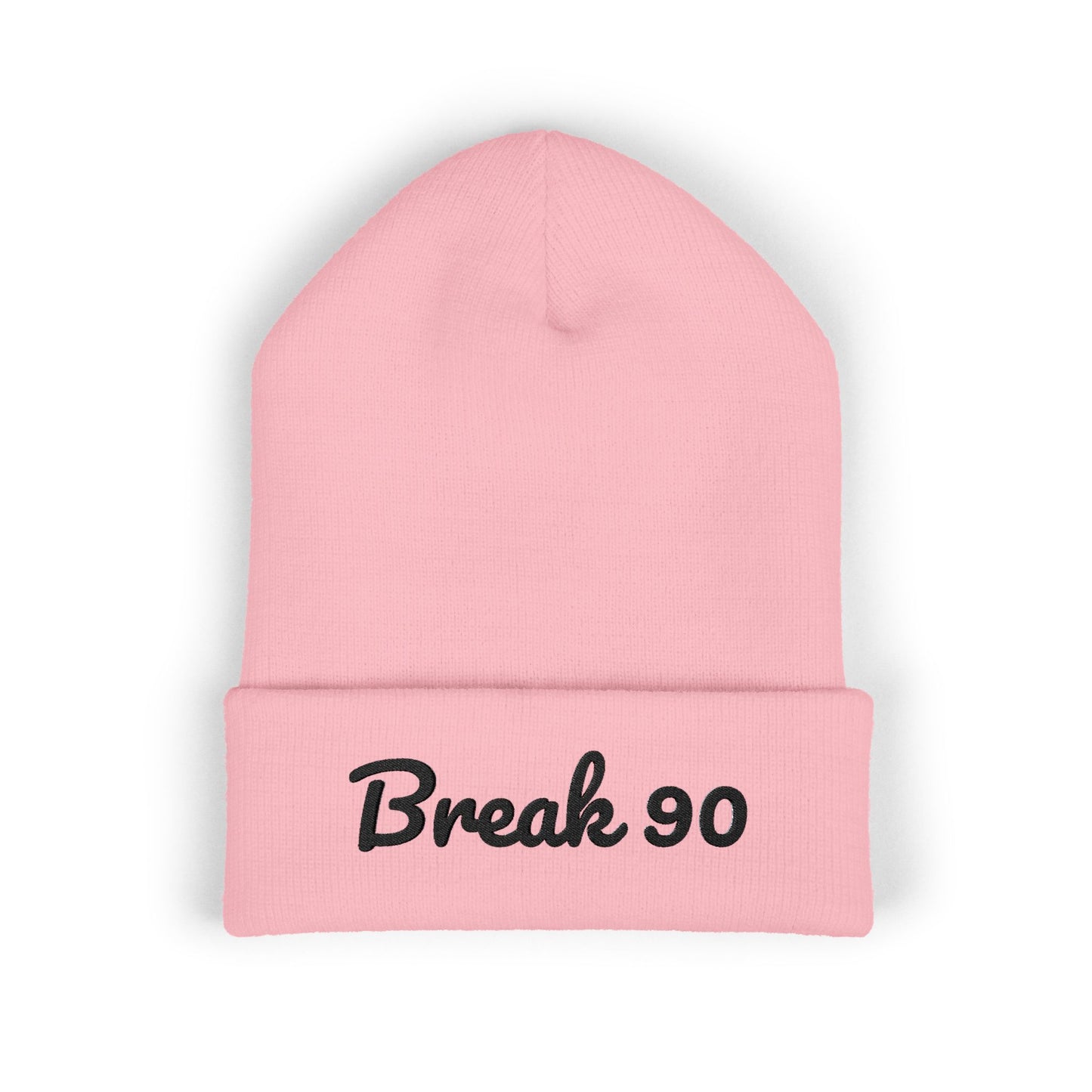 Embroidered Classic Cuffed Break 90 Beanie (BLACK LETTERING)