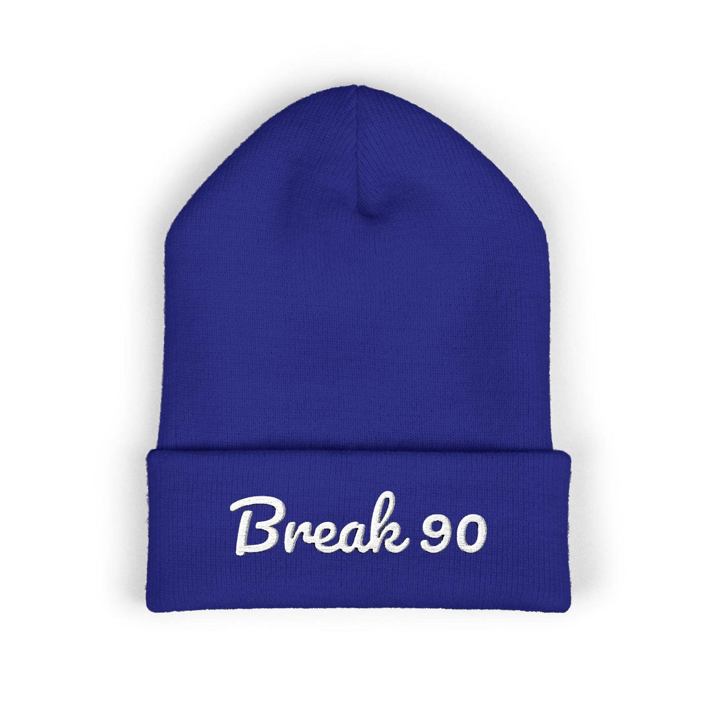 Embroidered Classic Cuffed Break 90 Beanie (WHITE LETTERING)