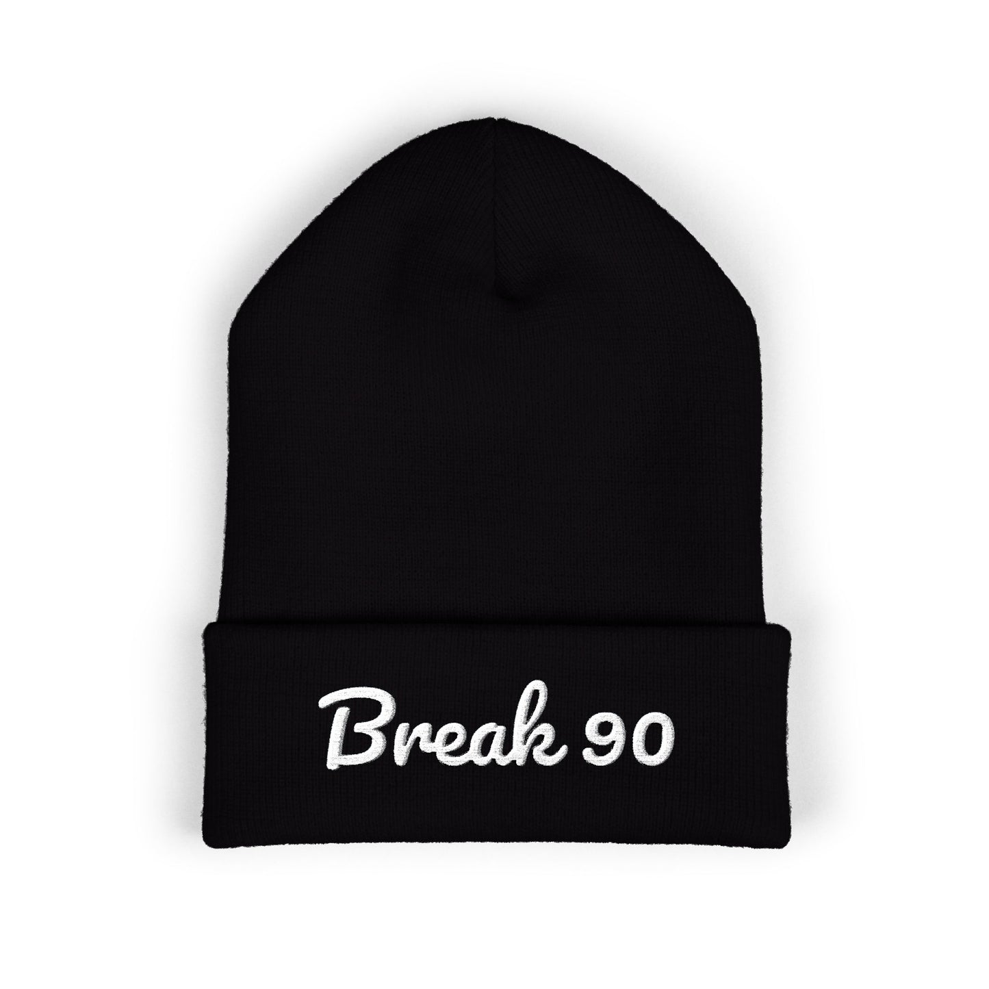 Embroidered Classic Cuffed Break 90 Beanie (WHITE LETTERING)