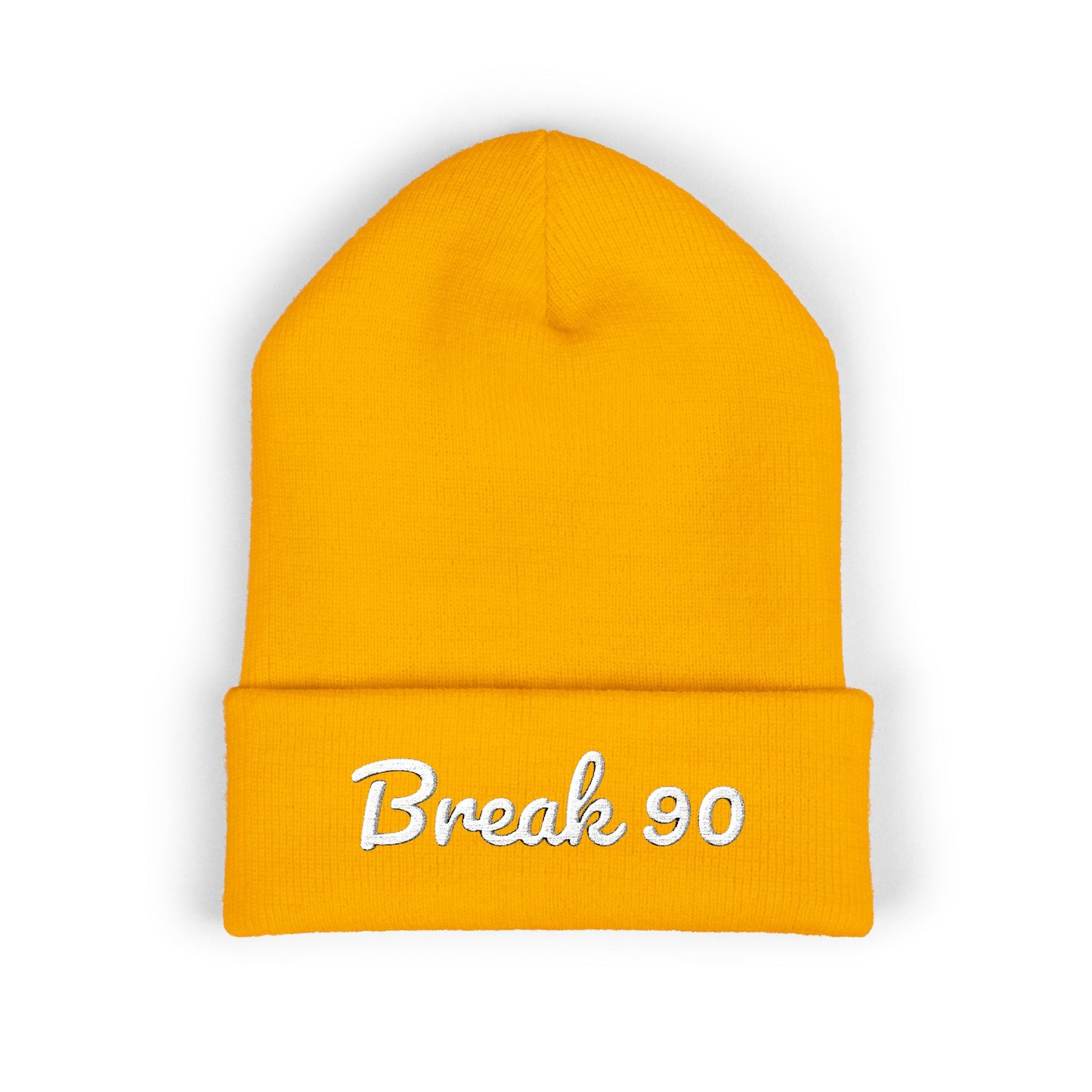 Embroidered Classic Cuffed Break 90 Beanie (WHITE LETTERING)