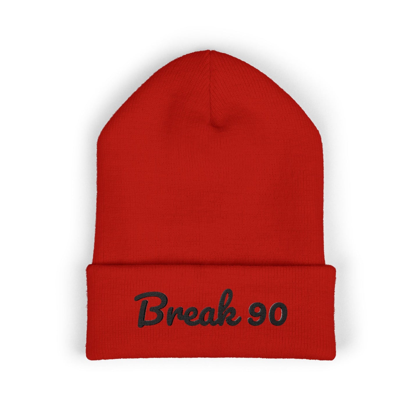 Embroidered Classic Cuffed Break 90 Beanie (BLACK LETTERING)