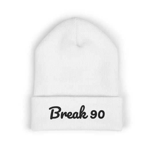 Embroidered Classic Cuffed Break 90 Beanie (BLACK LETTERING)